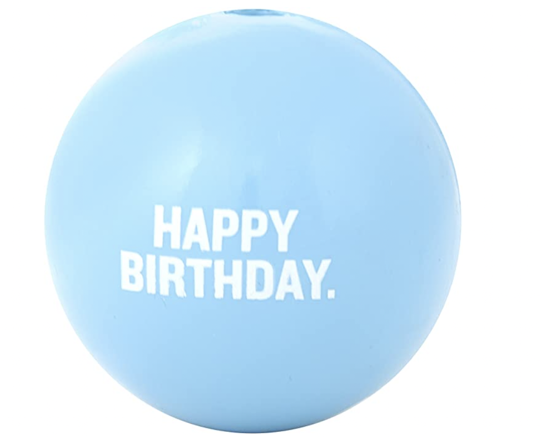 Happy Birthday Ball Treat Dispenser - Orbee Tuff, Colour: Blue