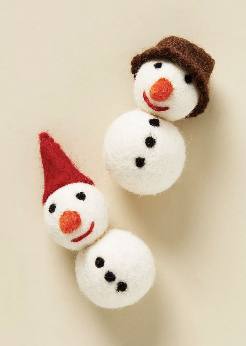 Natural Wool Snowman Cat Toy