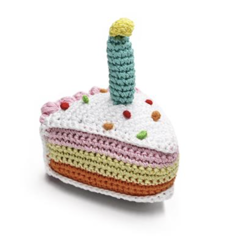 Organic Crochet Birthday Cake Slice
