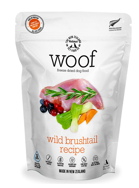 Wild Brushtail Freeze Dried Dog Food - Woof