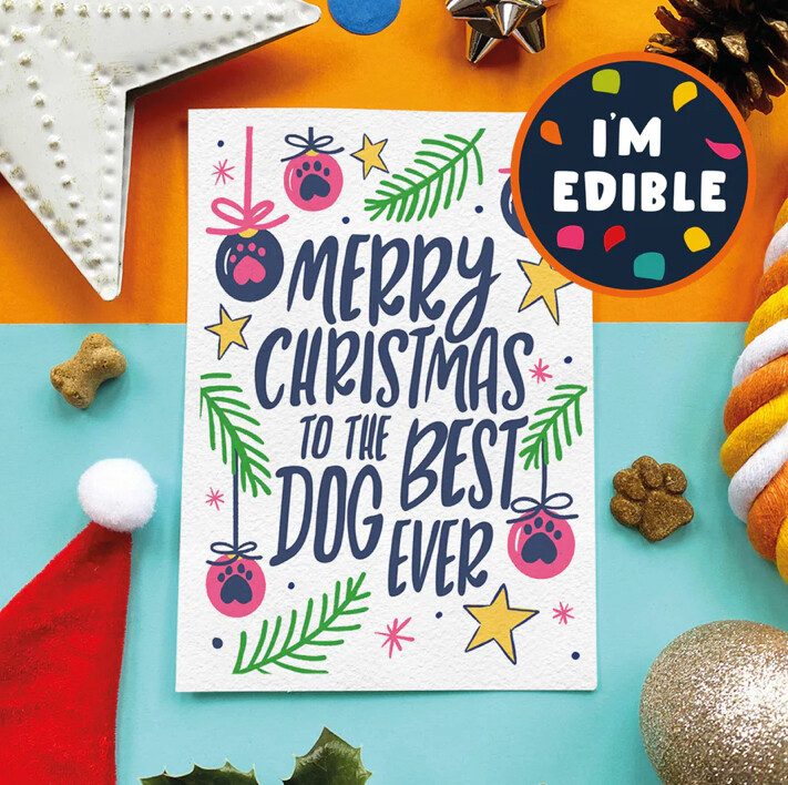 Edible Card - Merry Xmas To The Best Dog