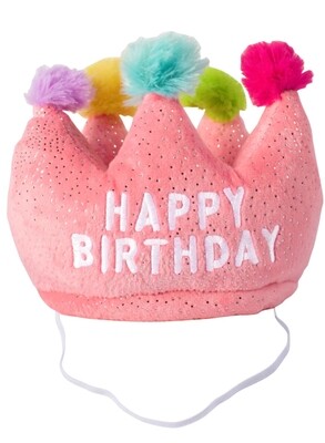 Wearable Happy Birthday Pink Crown Toy - FS