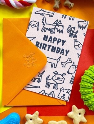 Edible Card - Happy Birthday Dogs