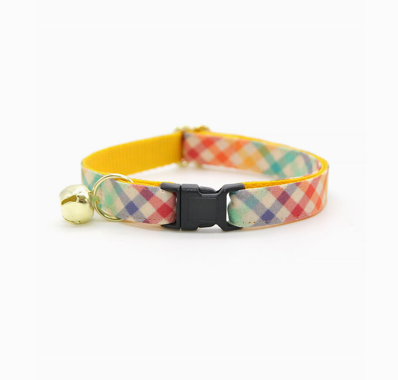 Golden Hour Rainbow Plaid Cat Collar - MBC