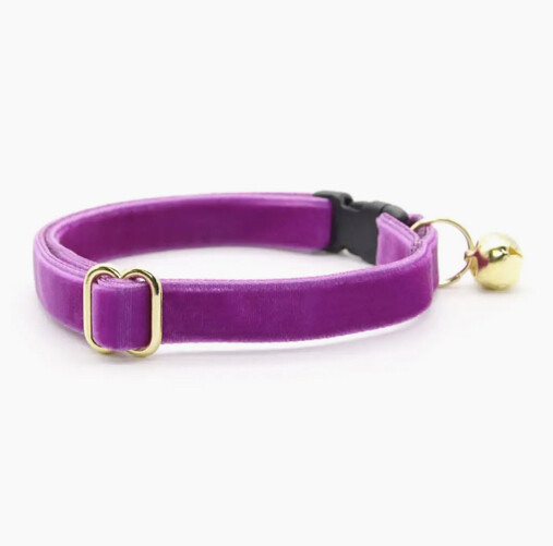 Dark Purple Velvet Cat Collar - MBC