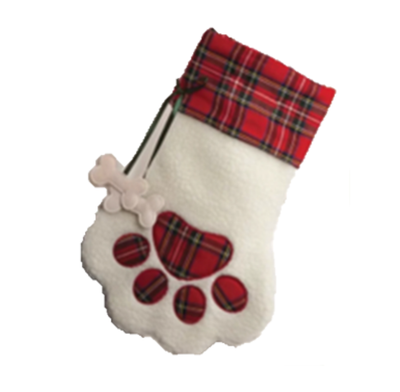 Plaid Pawprint Pet Stocking