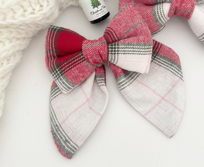 Christmas Red Plaid Sailor Bow - BM