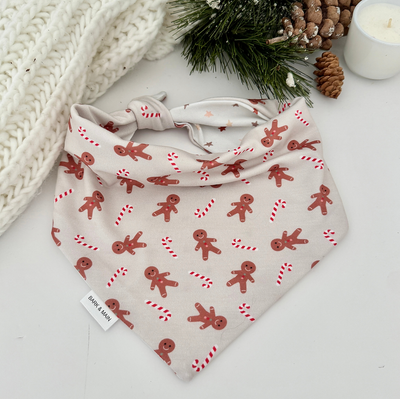 Gingerbread & Stars Reversible Bandana - BM
