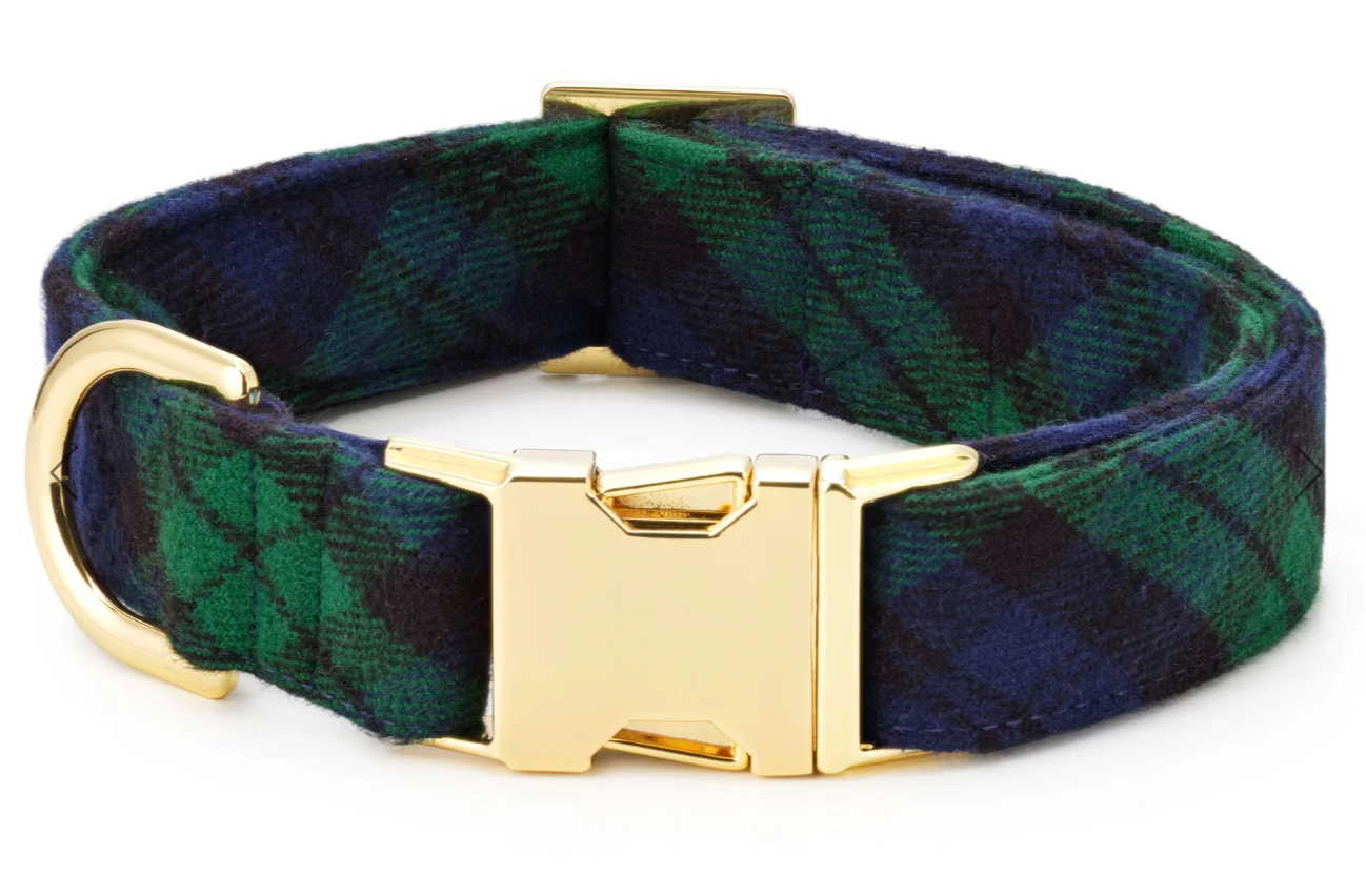 Green &amp; Blue Plaid Flannel Collar - FD