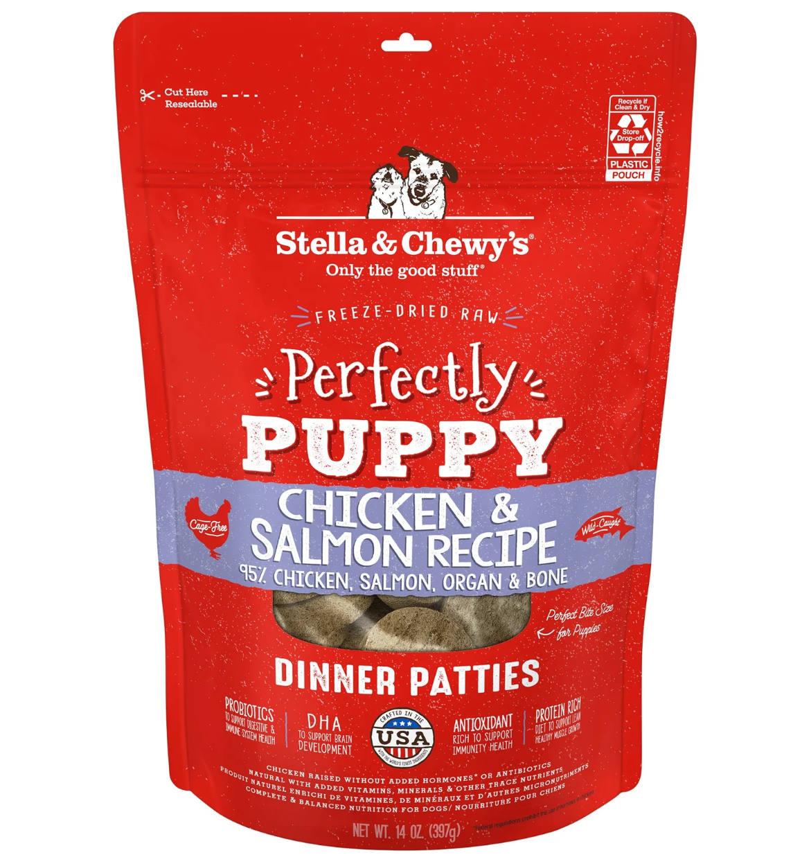 Puppy Chicken &amp; Salmon Dinner Patties-Stella&amp;Chewy