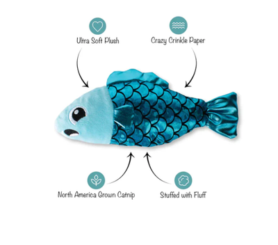 Blue Fishy Kicker Cat Toy - FS