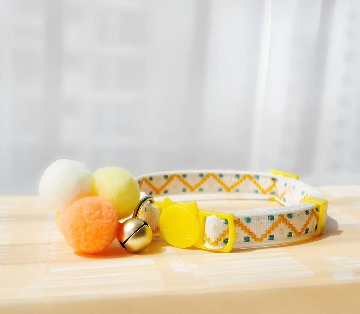 Yellow Pom Pom Cat Collar - CH