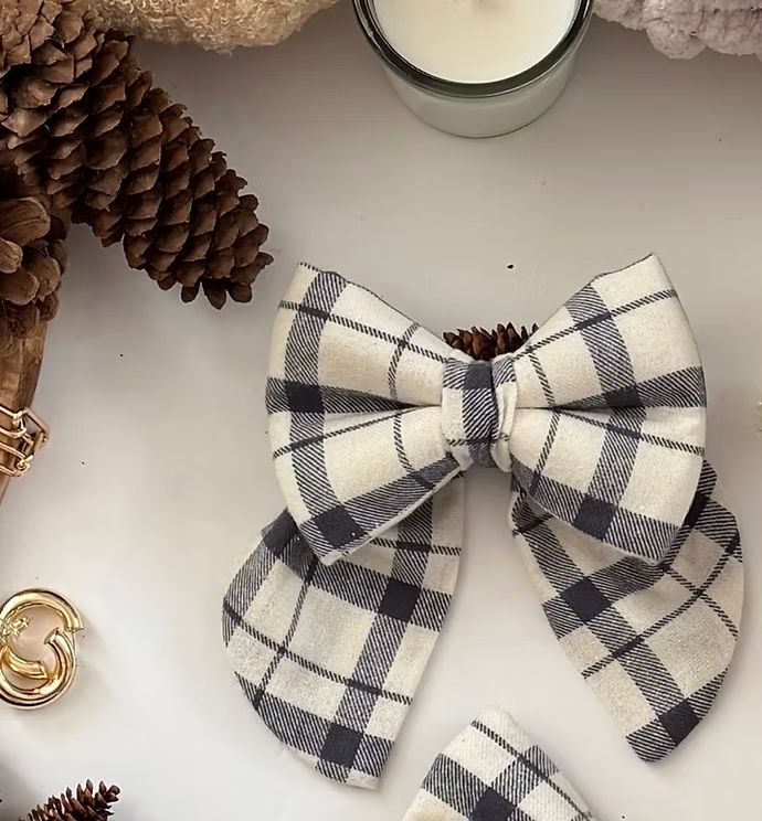 Blue Plaid Sailor Bow - BM