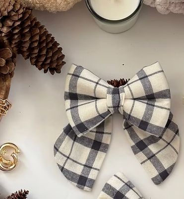 Blue Plaid Sailor Bow - BM