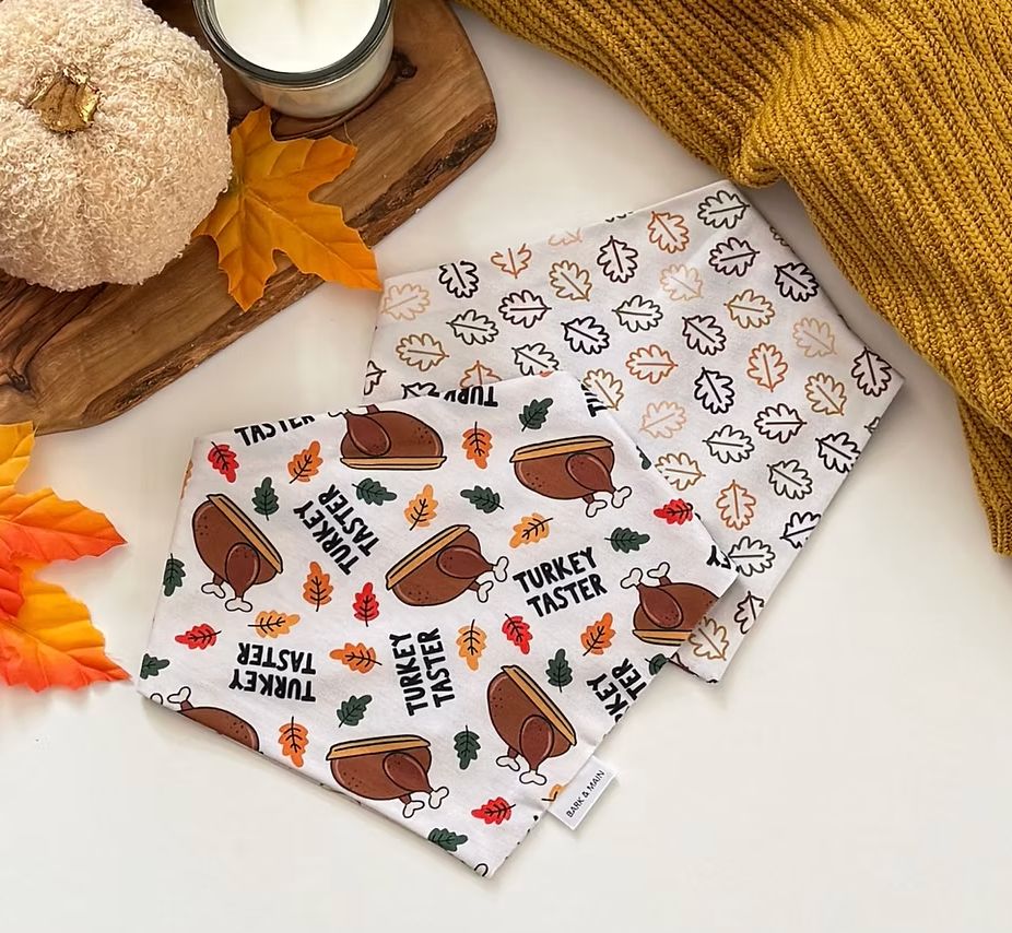 Turkey Taster w/ Leaves Reversible Bandana - BM
