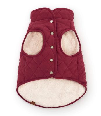 Red Sherpa-Lined Reversible Dog Jacket