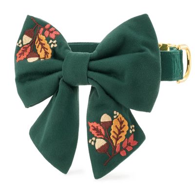 Fall Foliage Embroidered Sailor Bow Tie - FD Fall Foliage Embroidered Sailor Bow Tie - FD
