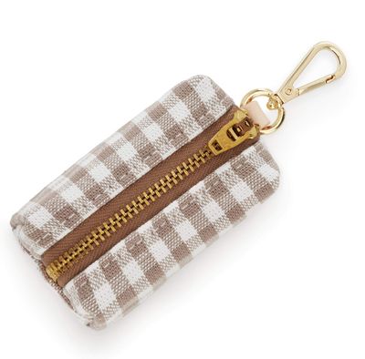 Beige Gingham Poopbag Holder - FD Beige Gingham Poopbag Holder - FD