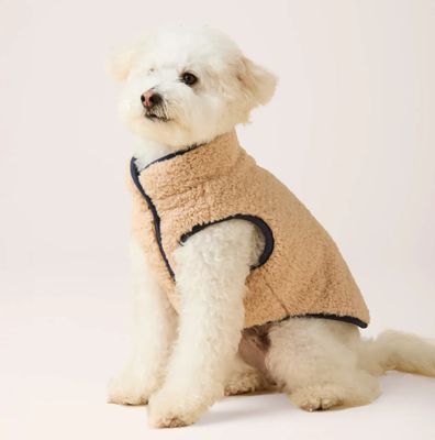 Navy Sherpa-Lined Reversible Dog Jacket - FD