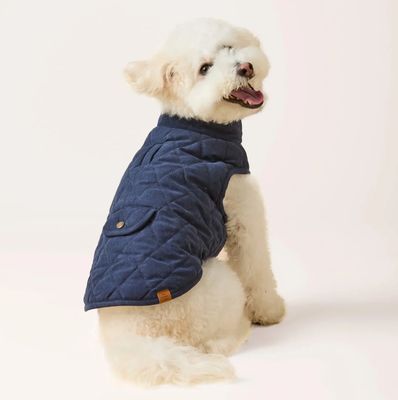 Navy Sherpa-Lined Reversible Dog Jacket - FD