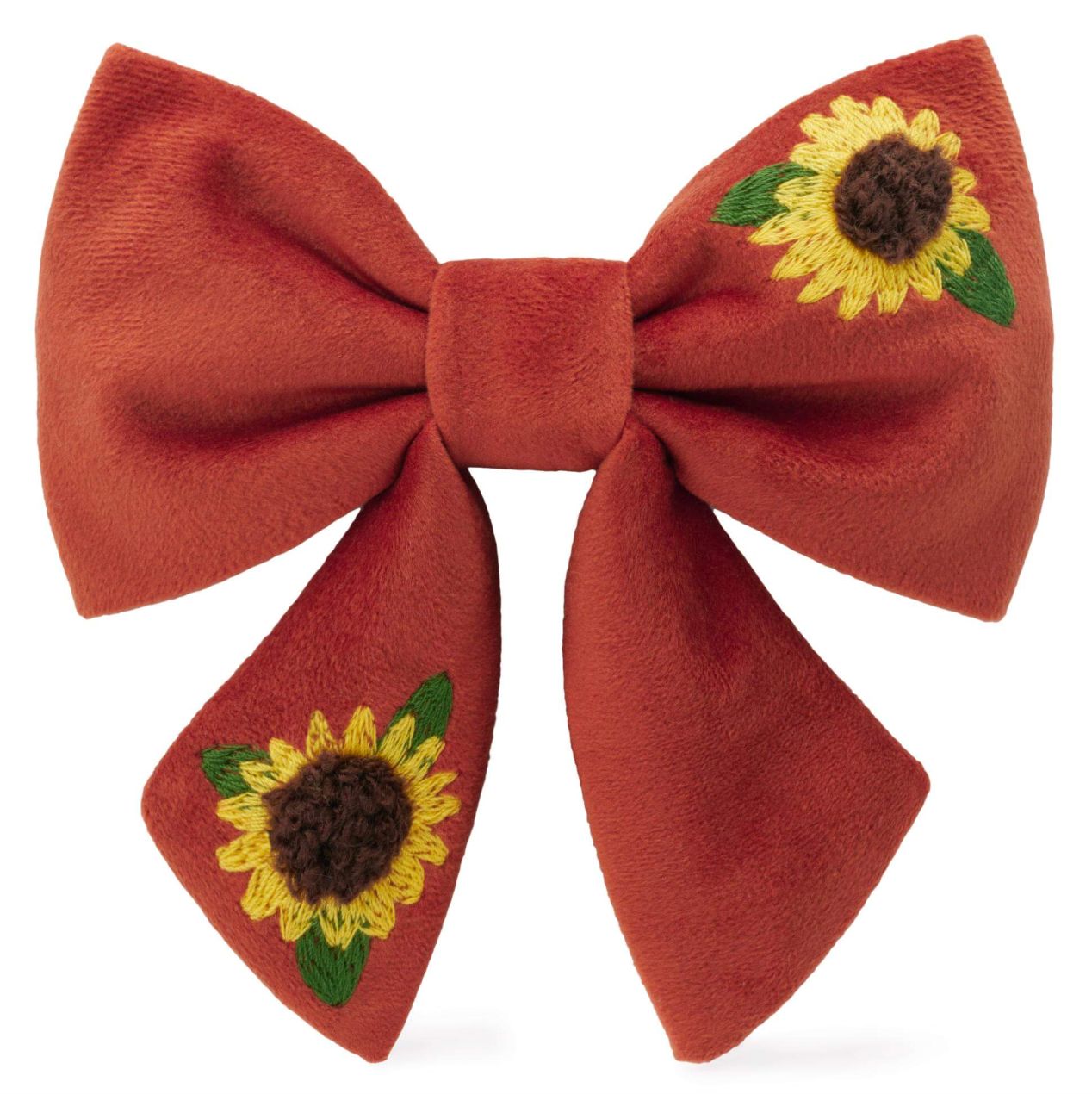 Sunflower Embroidered Sailor Bow - FD Sunflower Embroidered Sailor Bow - FD