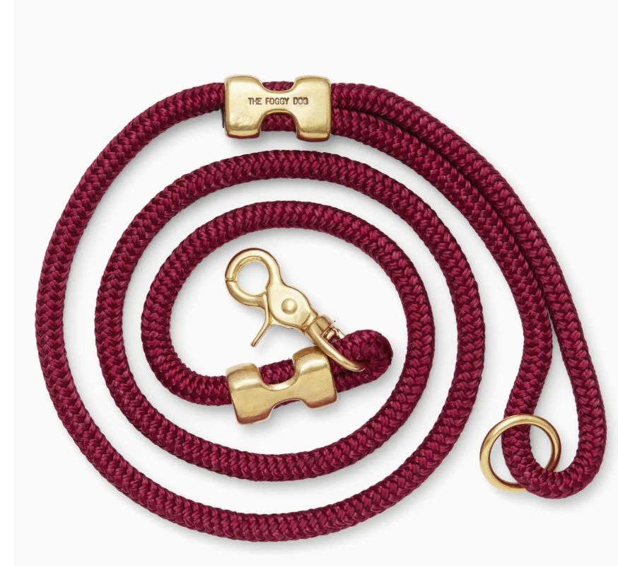Wine Red Rope Leash - FD Wine Red Rope Leash - FD