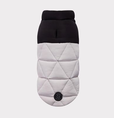 Black &amp; Grey Diamond Puffer Jacket - GF