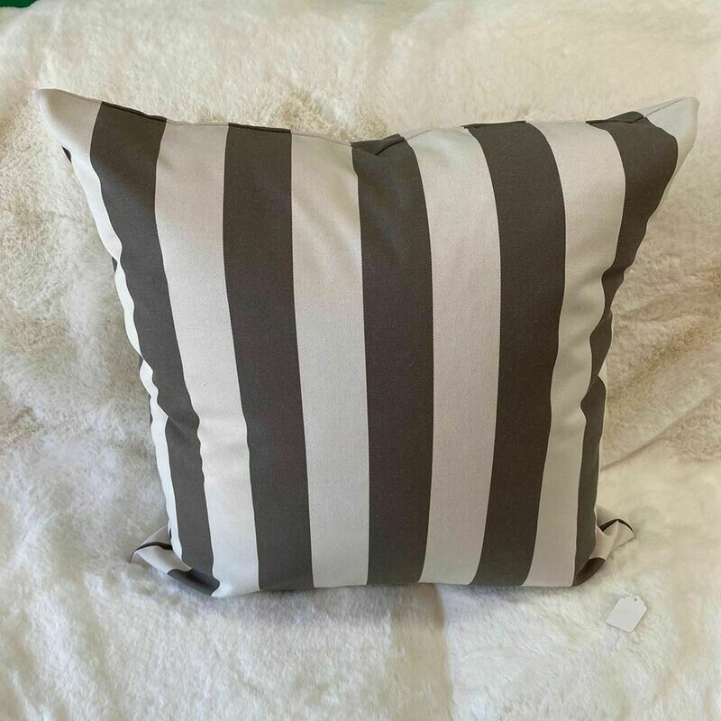 Grey &amp; White Outdoor Pillow