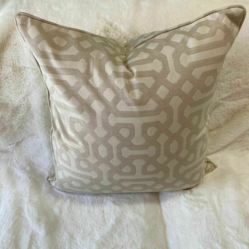 Neutral Geometric Outdoor Pillow