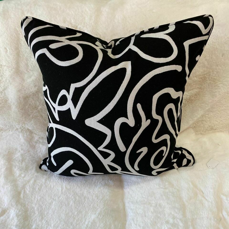Black &amp; White Outdoor Pillow