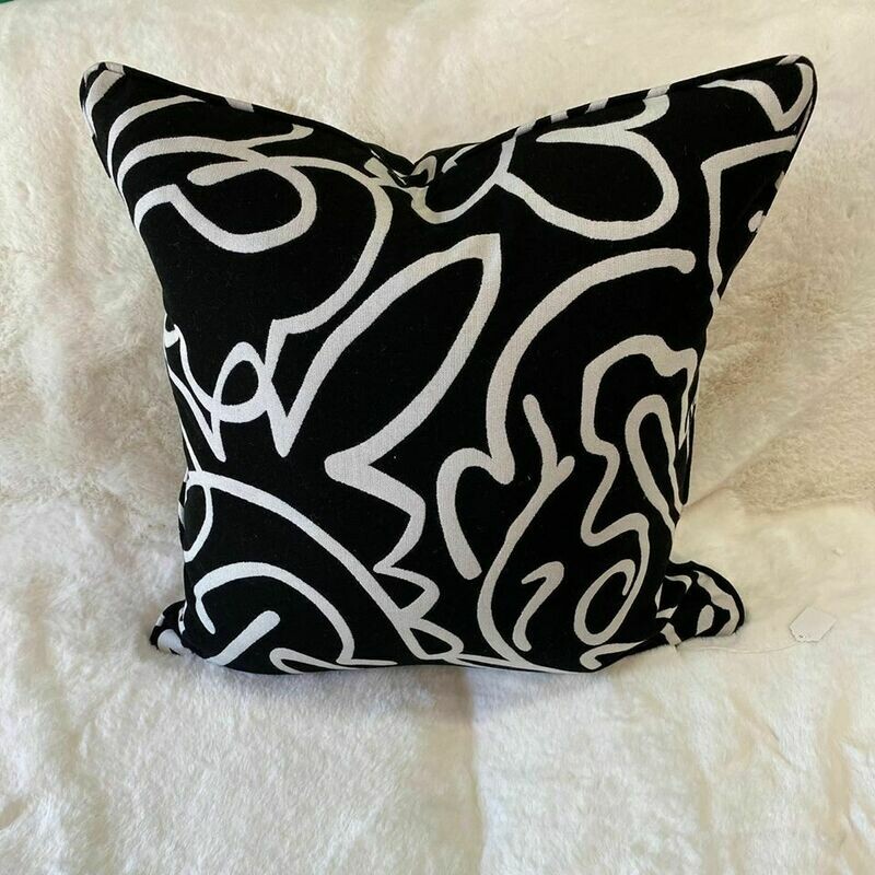 Black &amp; White Outdoor Pillow