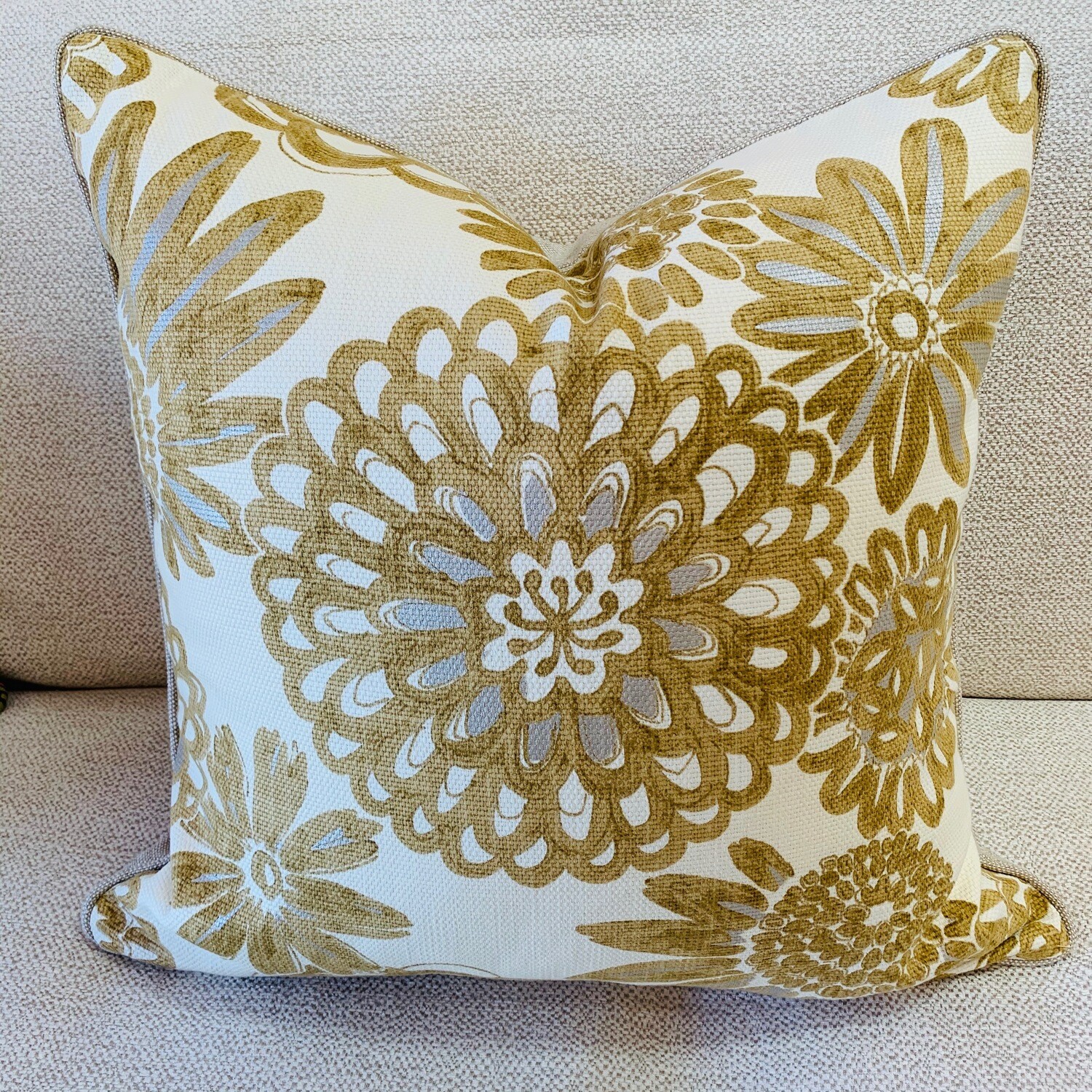 Golden Yellow Floral Burst Pillow