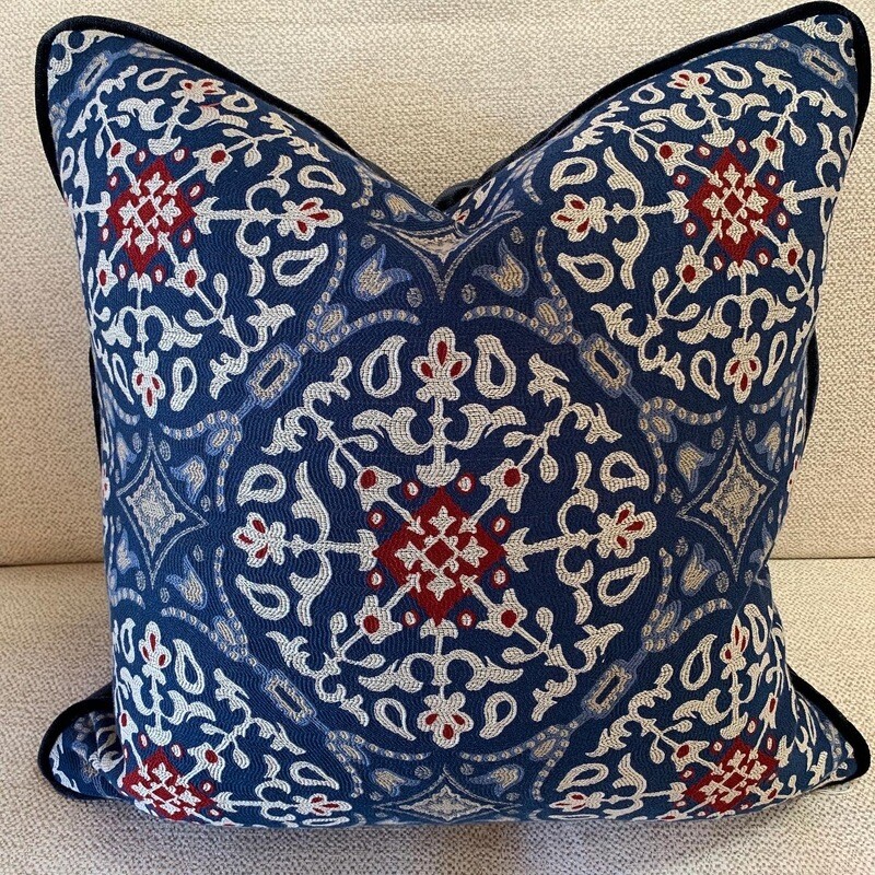 Blue &amp; Red Medallion Pillow