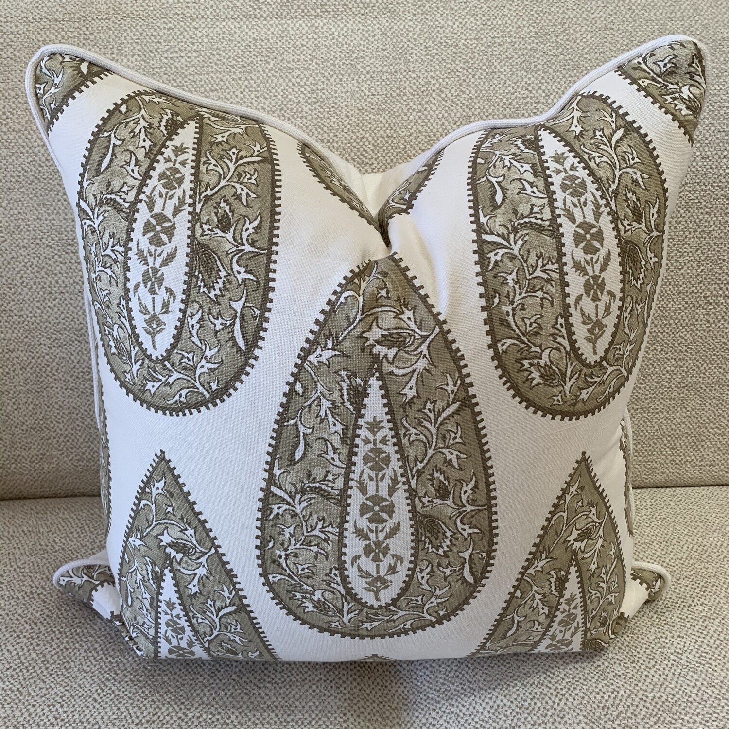 Neutral Paisley Pillow