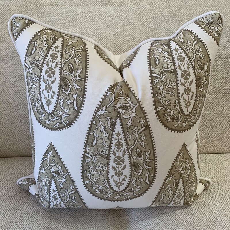 Neutral Paisley Pillow