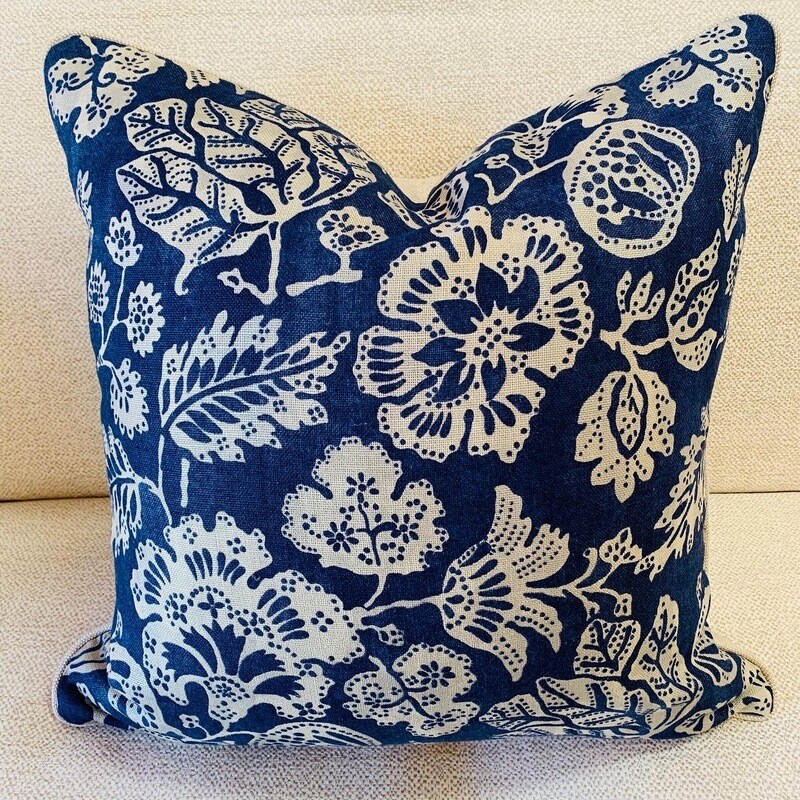 Blue Floral Pillow