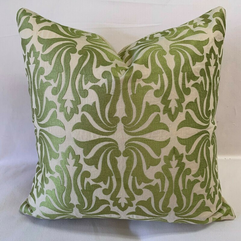 Green Embroidered Pillow