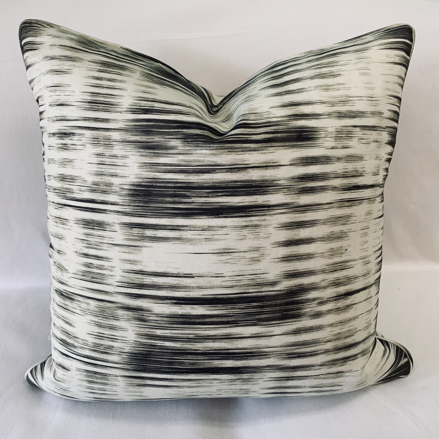 Dark Grey &amp; Cream Shibori Pillow