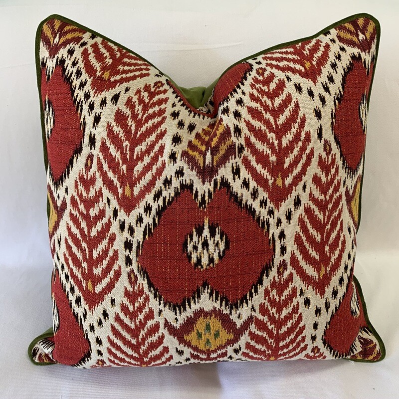 Red Apple Ikat Pillow