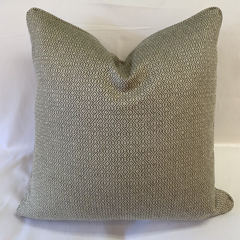 Pewter Green Small Diamond Woven Pillow