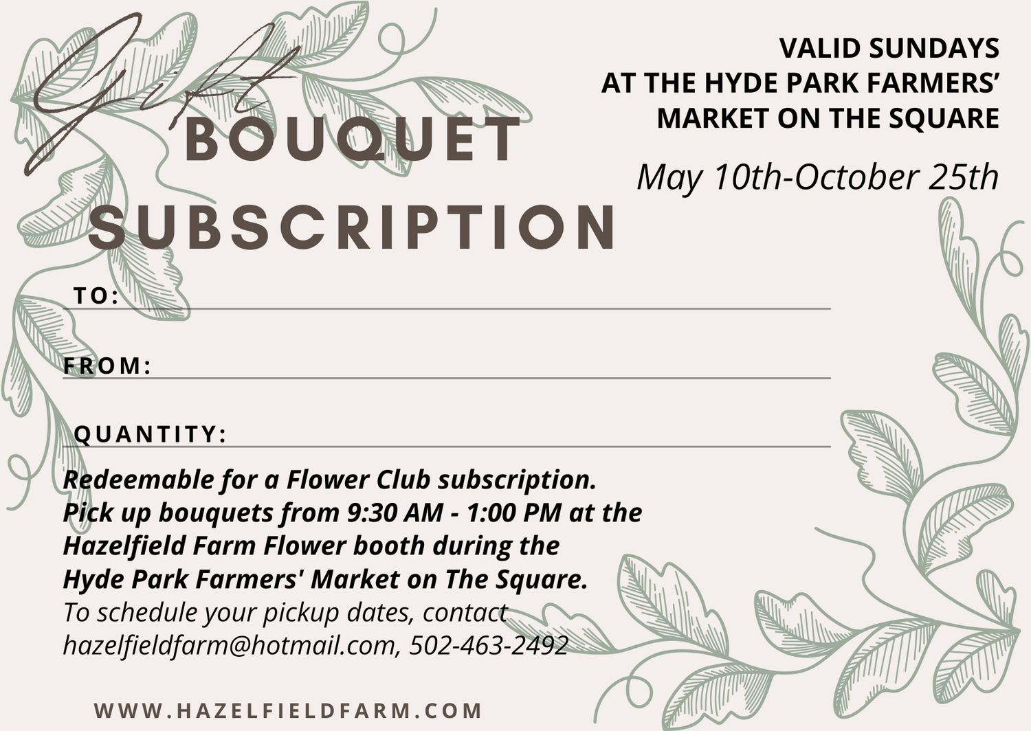 Gift - Flower Bouquet Subscriptions