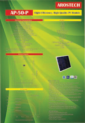 Panel Surya 50WP Merk AROSTECH