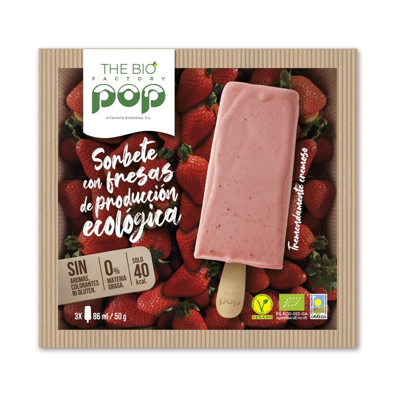 BIOPOP CON FRESA ECOLOGICO Y VEGANO 3X86ML