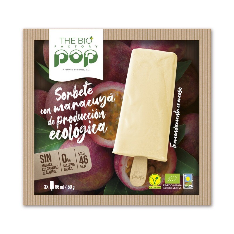 BIOPOP CON MARACUYA ECOLOGICO Y VEGANO 3X86ML