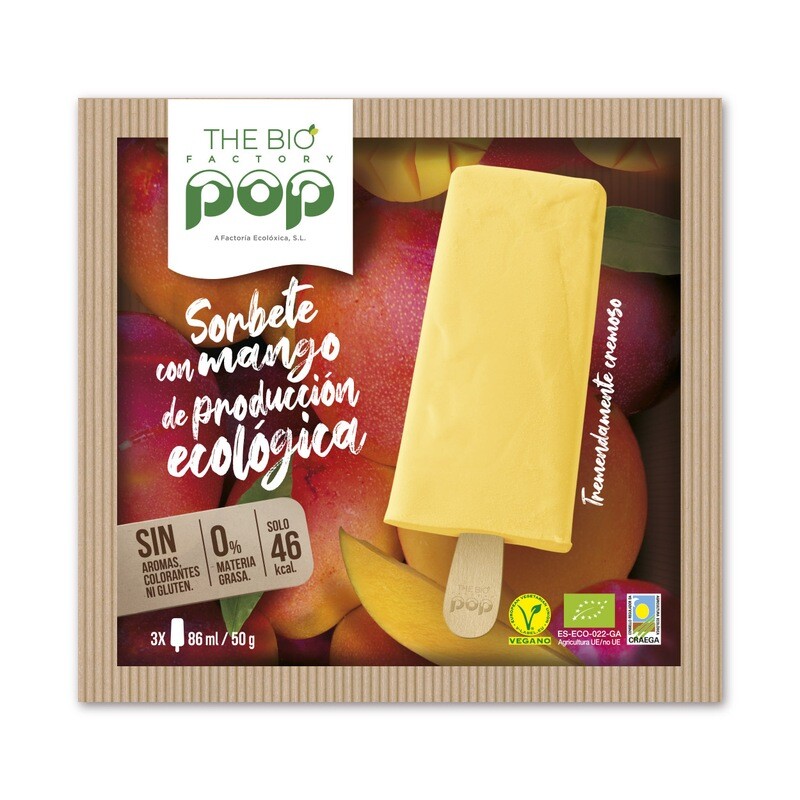 BIOPOP CON MANGO ECOLOGICO Y VEGANO 3X86ML