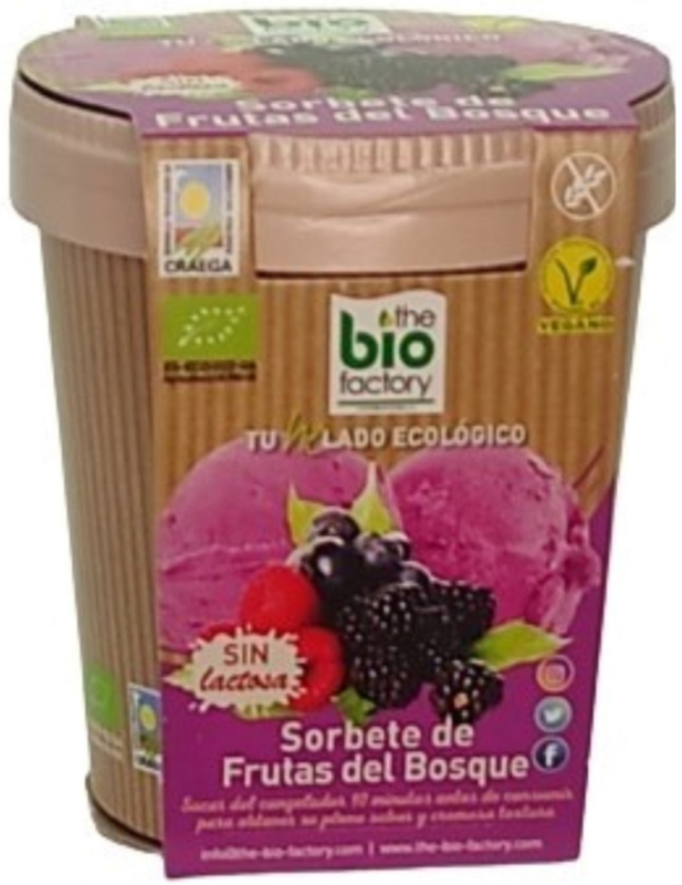 HELADO DE FRUTAS DEL BOSQUE ECOLÓGICO y VEGANO 480ml (Envío gratuito)