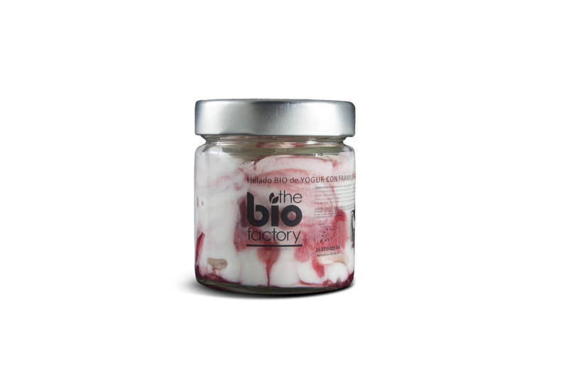 HELADO DE YOGUR CON FRAMBUESAS ECOLÓGICO 212ml - VIDRIO (Envío gratuito)