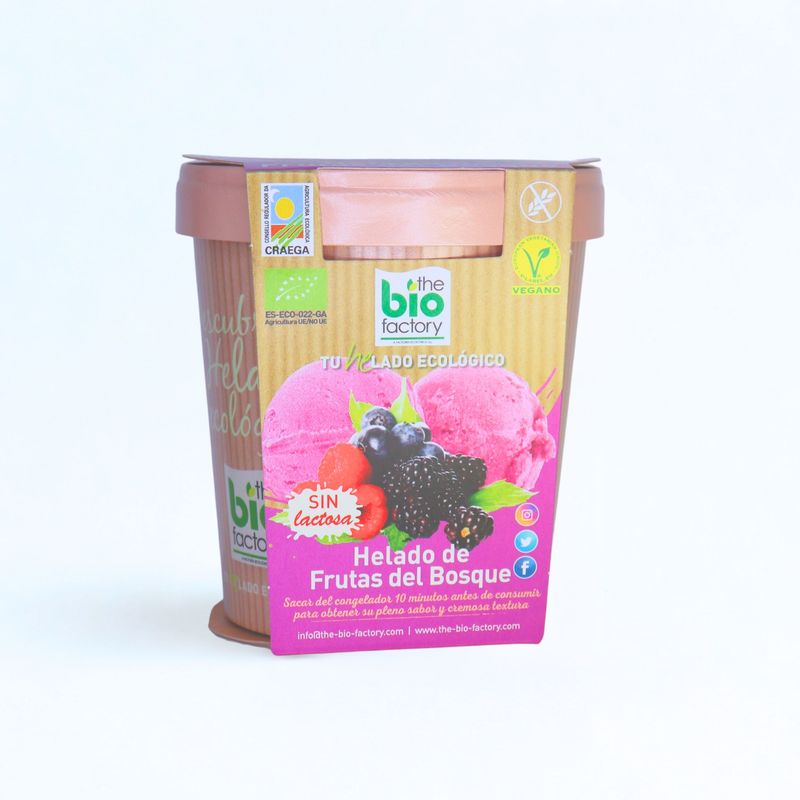 HELADO DE FRUTAS DEL BOSQUE ECOLÓGICO y VEGANO 480ml (Envío gratuito)