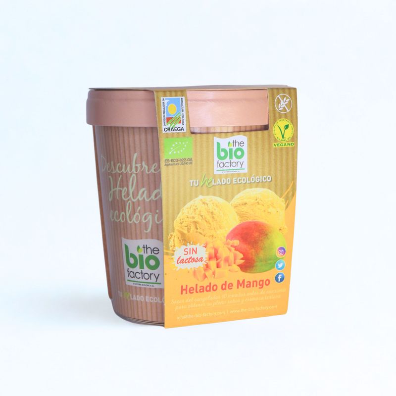 HELADO DE MANGO ECOLÓGICO Y VEGANO 480ml (Envío gratuito)