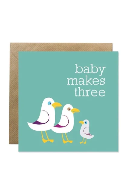 Baby Makes 3 - Greeting Card